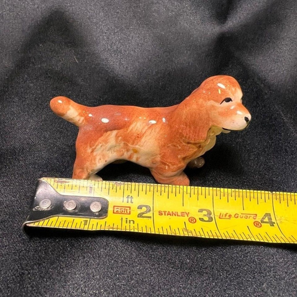 Cocker Spaniel Figurine Vintage Small Brown White Excellent Ceramic Dog - Picture 3 of 7